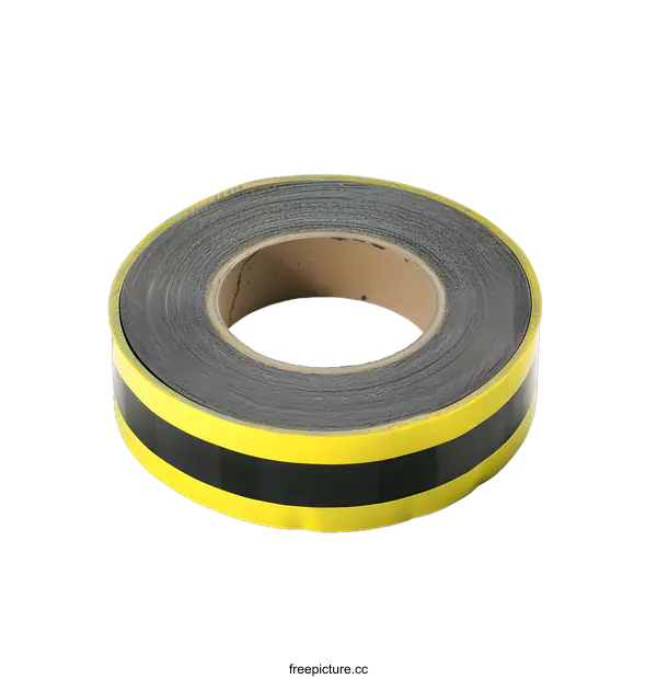 [Transparent Background PNG]Yellow and Black Reflective Tape Roll