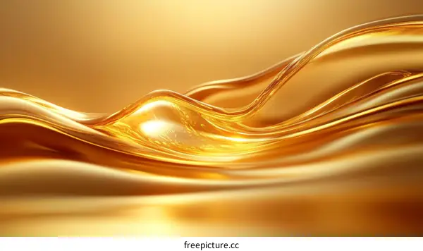 Abstract Golden Liquid Flowing Design