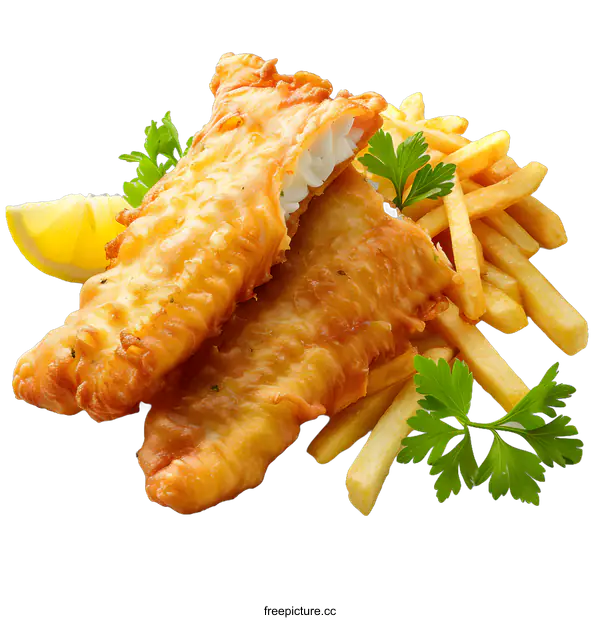 [Transparent Background PNG]Fish and chips
