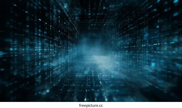 Digital Tunnel Abstract Futuristic Background