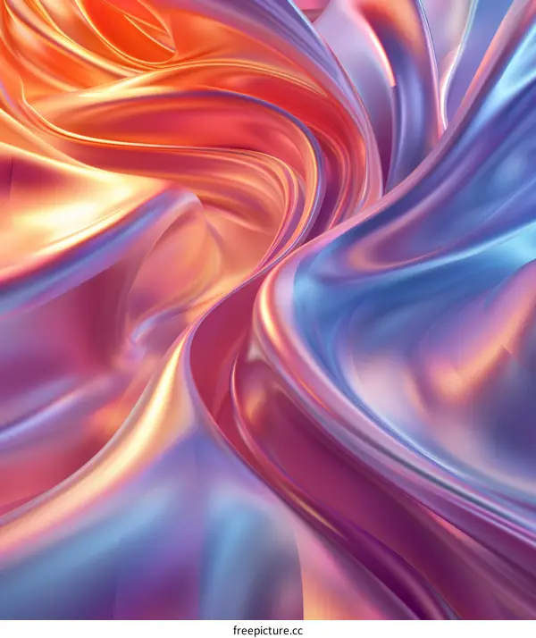 Flowing Abstract Colorful Metallic Background