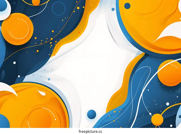 Abstract Blue and Orange Fluid Shapes Background