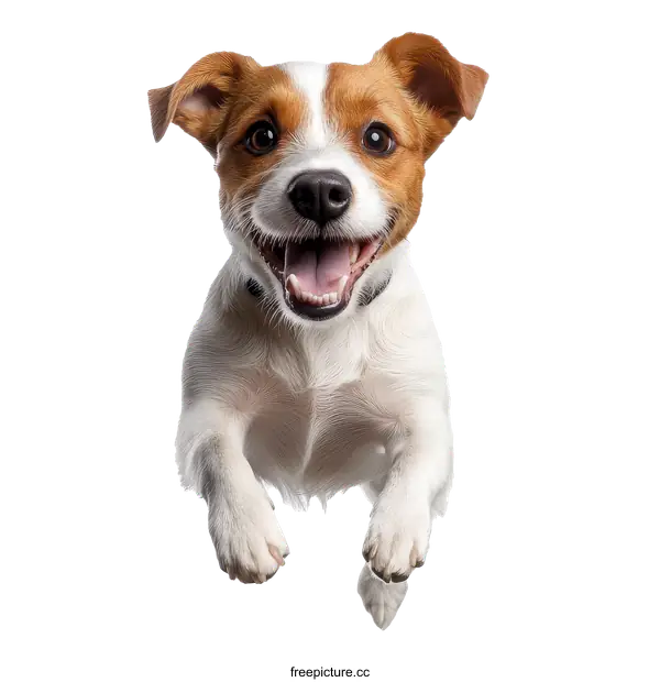 [Transparent Background PNG]Happy Jack Russell Terrier Jumping