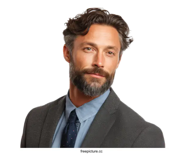 [Transparent Background PNG]Businessman Portrait Studio Shot