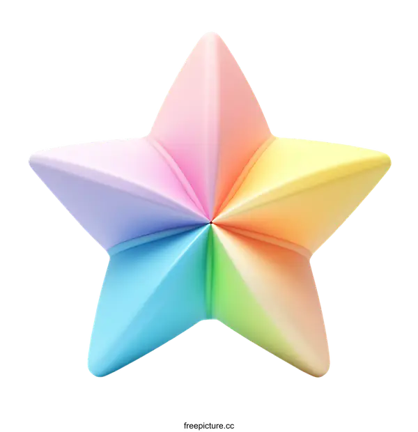 [Transparent Background PNG]Colorful and Vibrant 3D Star Illustration