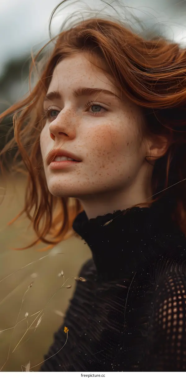 Red Haired Beauty in Nature