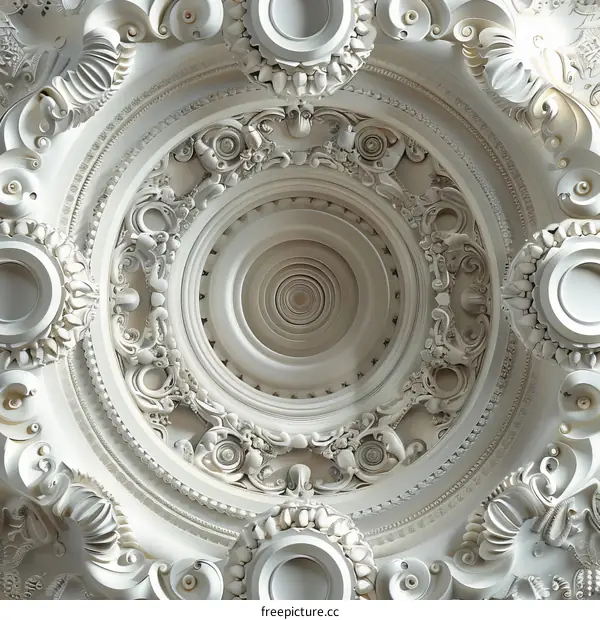 Intricately Detailed Circular Ceiling Medallion