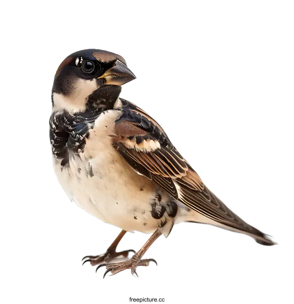 [Transparent Background PNG]Sparrow Bird Isolated on White Background
