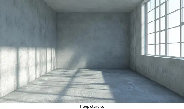 Empty Concrete Room Interior Design Illustration