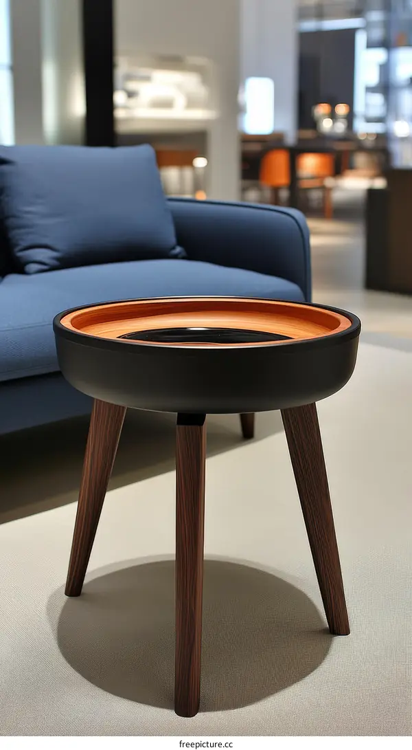 Modern Wooden Side Table in a Stylish Interior