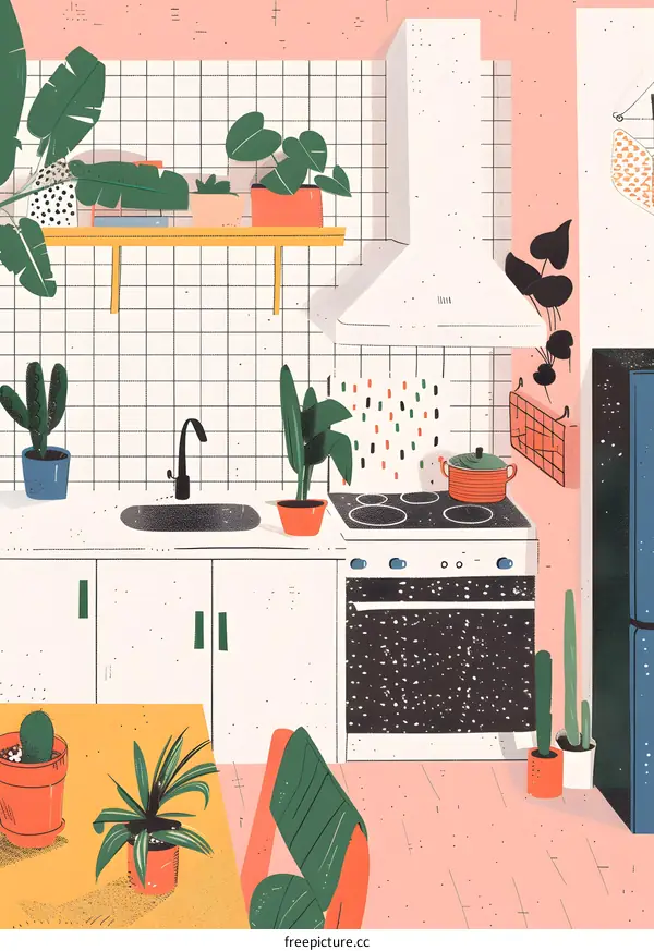 Modern Kitchen Interior Design With Plants