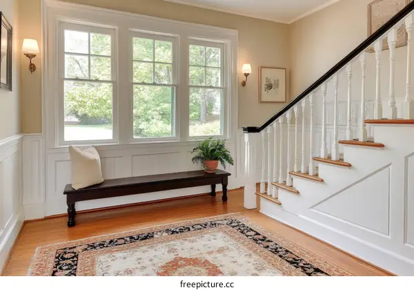 Elegant Interior Hallway with Wooden Flooring