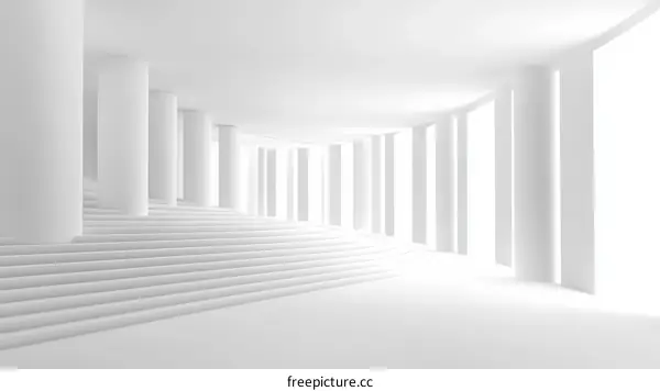 Abstract White Architectural Interior Design