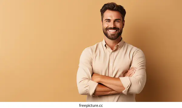 Handsome young man with crossed arms