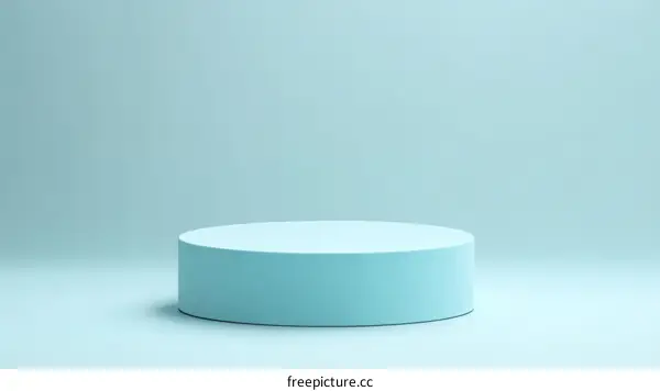 Light Blue Cylindrical Display Podium