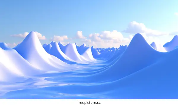 Digital Painting of an Abstract Mountain Range