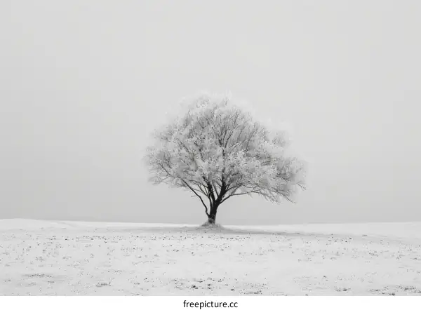 Lone Tree In The Snow
