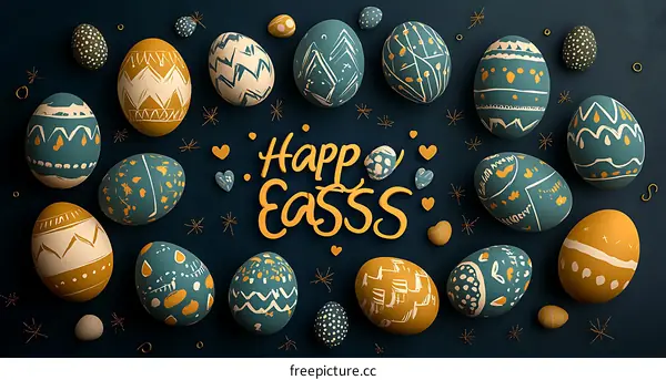 Happy Easter Eggs Illustration Design