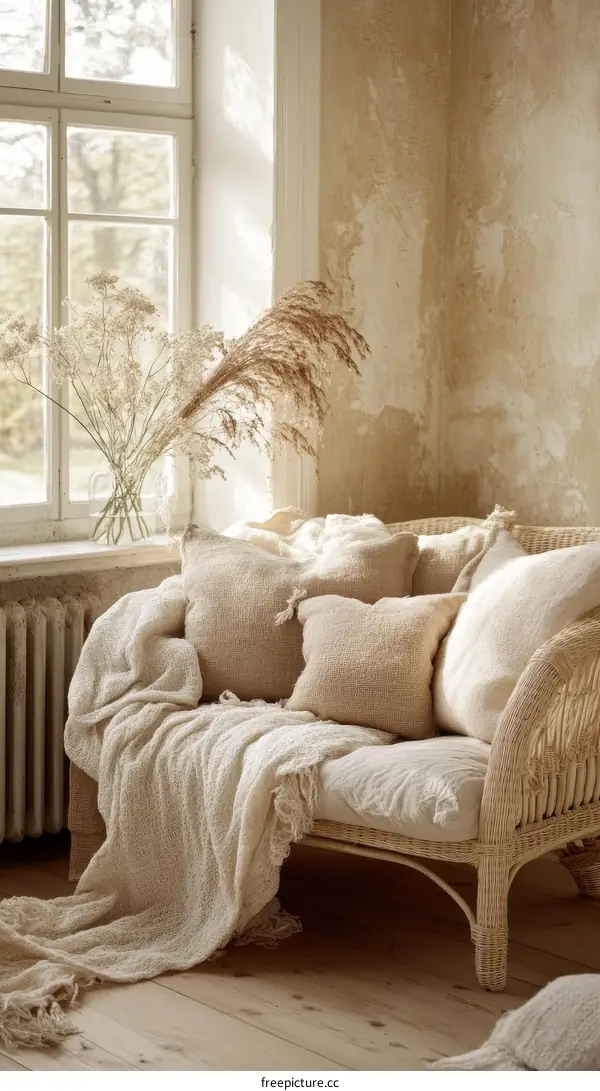 Cozy Beige Living Room Interior Design