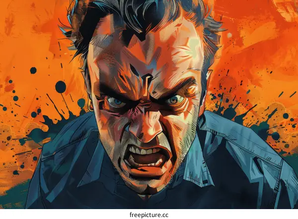 man with an angry expression on his face