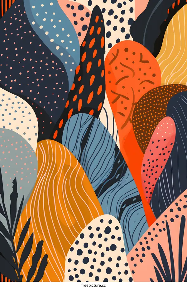 Abstract Colorful Pattern with Organic Shapes