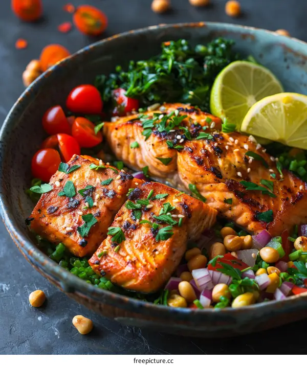 Grilled Salmon with Vegetables