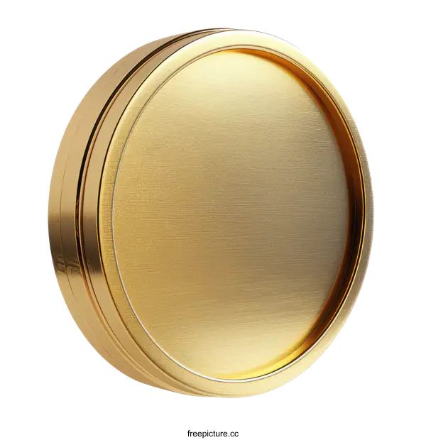 [Transparent Background PNG]Golden Circle Shape With Textured Surface