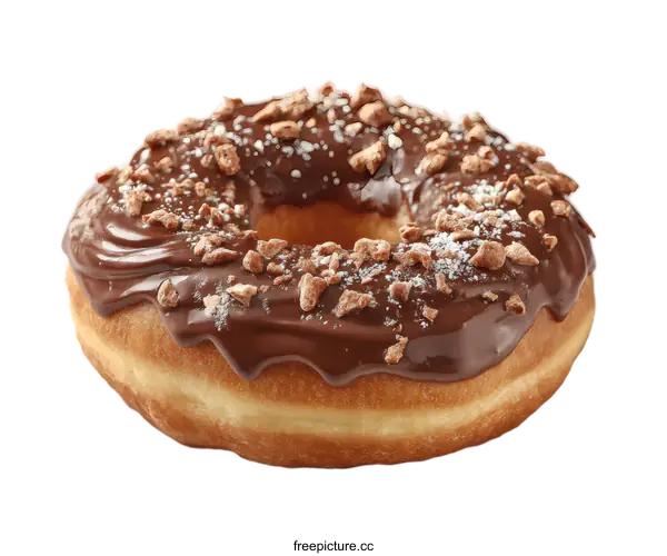 [Transparent Background PNG]Chocolate Donut with Topping