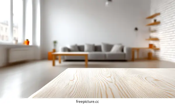 Modern Living Room Table Top View