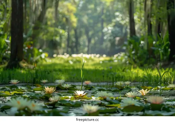 Water Lilies in Sunlight