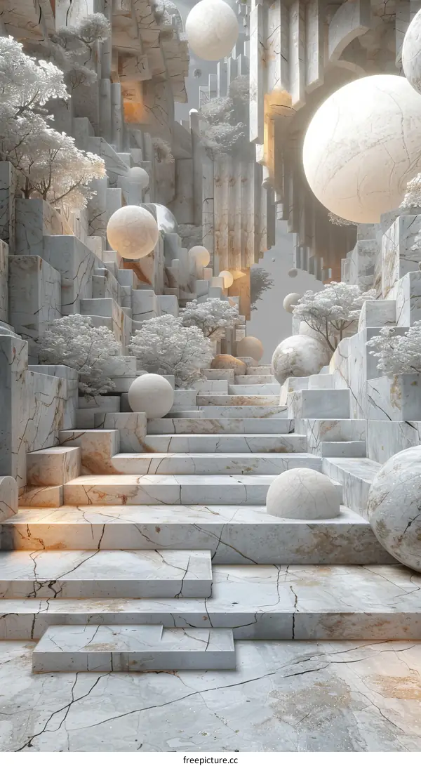 Abstract Marble Stairway to the Heavens