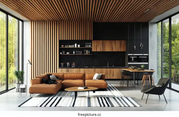 Modern Rustic Open Concept Living Area