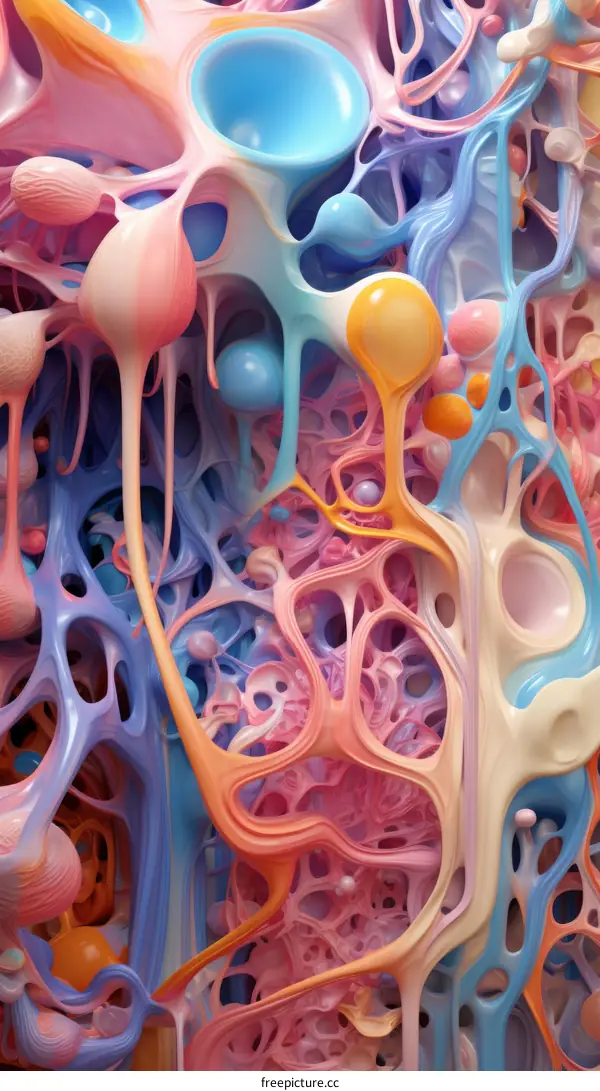 Abstract Painting with Vibrant Colors and Shapes