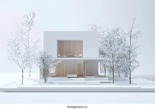 Modern Minimalist House 3D Rendering