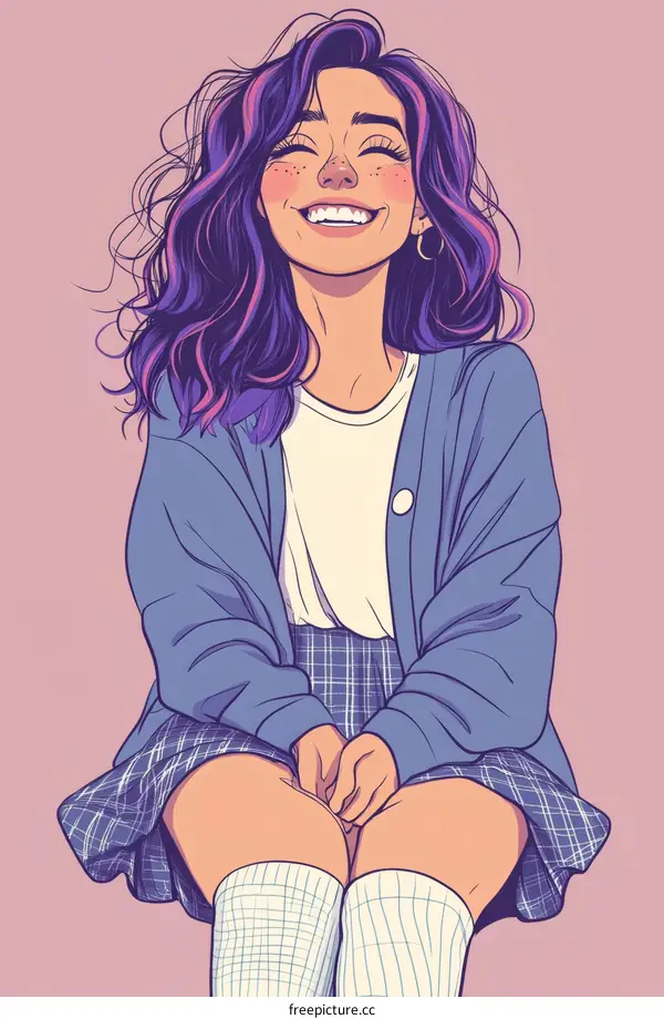 A Smiling Girl in a Cute Outfit