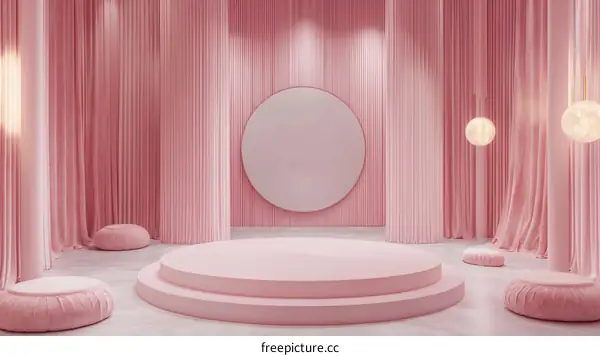 Pink Aesthetic Minimalist Stage Design