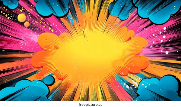 Colorful Comic Book Background Illustration