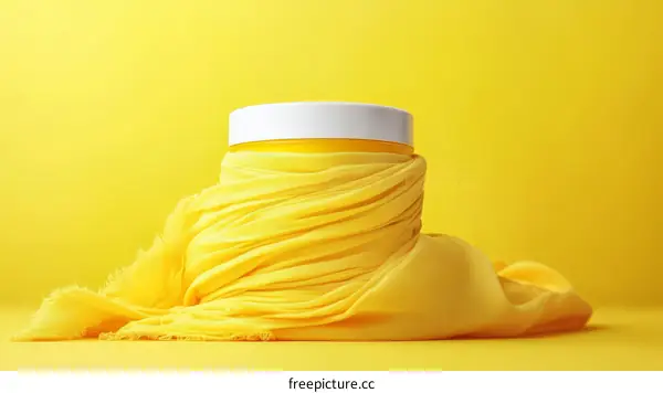 Yellow Cosmetic Jar Product Photography