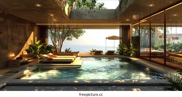 Modern Tropical Seaside Pool Villa
