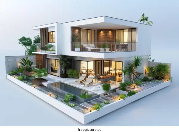 Modern House Exterior Design with Garden