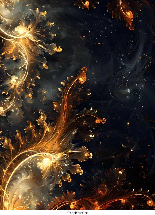 Illustration of golden flowers