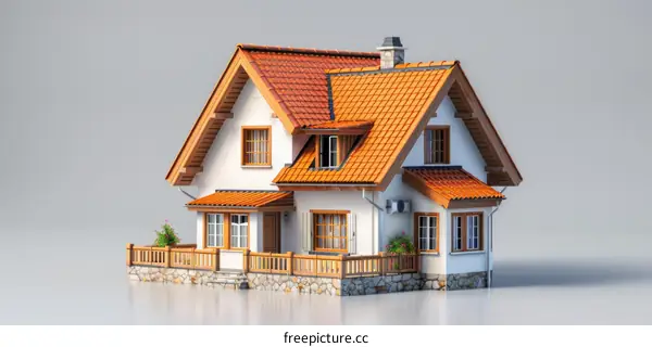 A Charming Cottage with Orange Roof Tiles