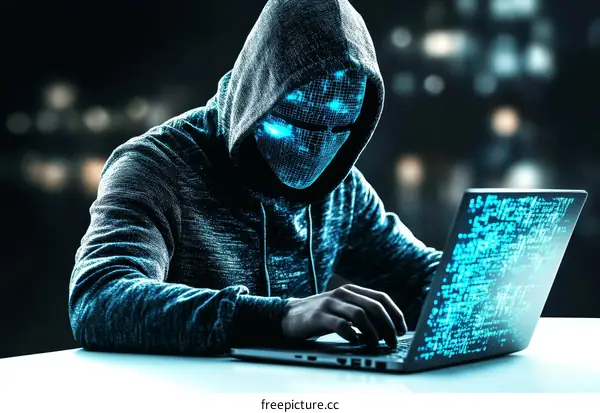 Digital Hacker at Work Illustrative Image