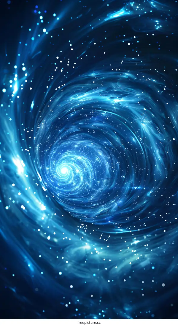 Abstract Blue Spiral Galaxy Background