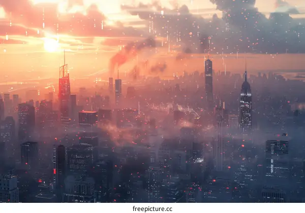 futuristic city illustration