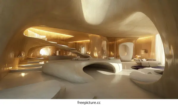 Abstract Interior Design of a Modern Architecture