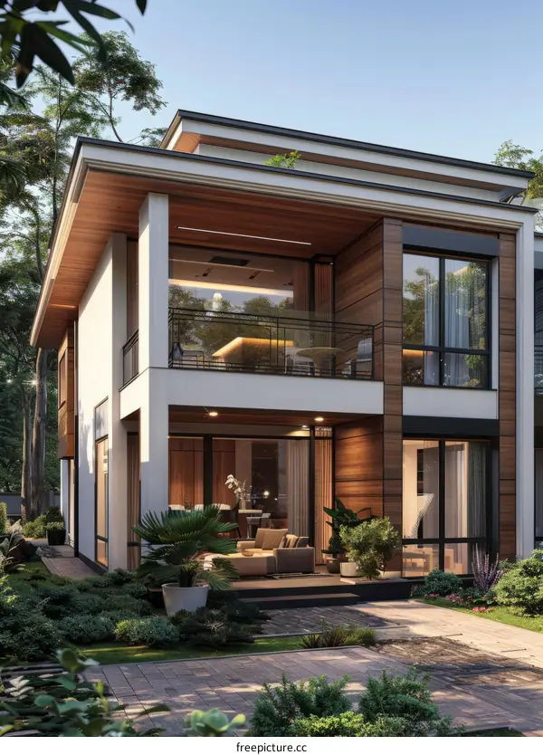 Modern Minimalist Two Storey House Exterior Design