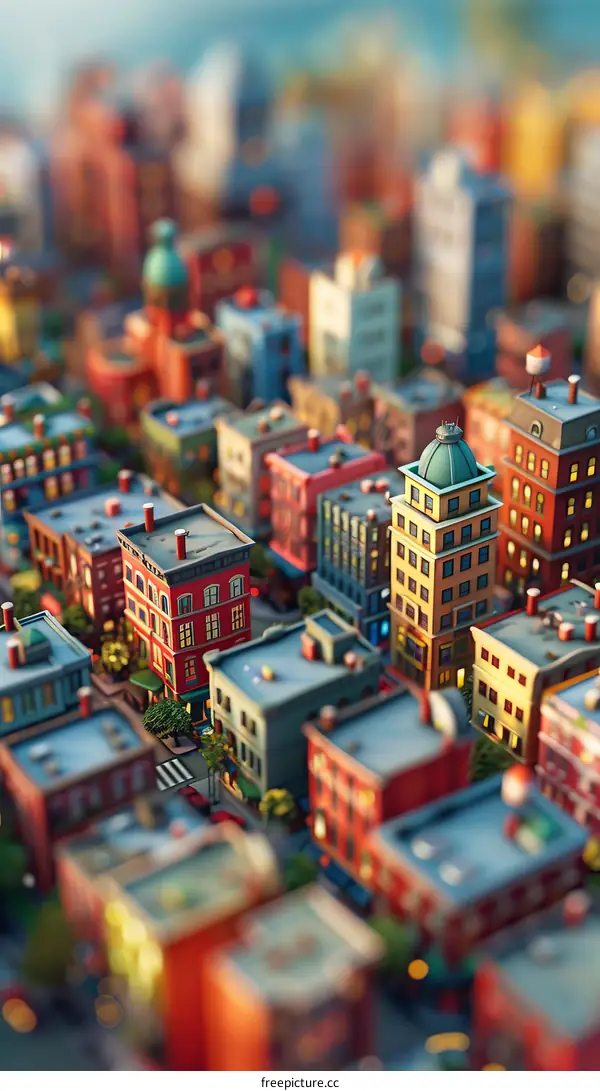 Isometric View of a Small City