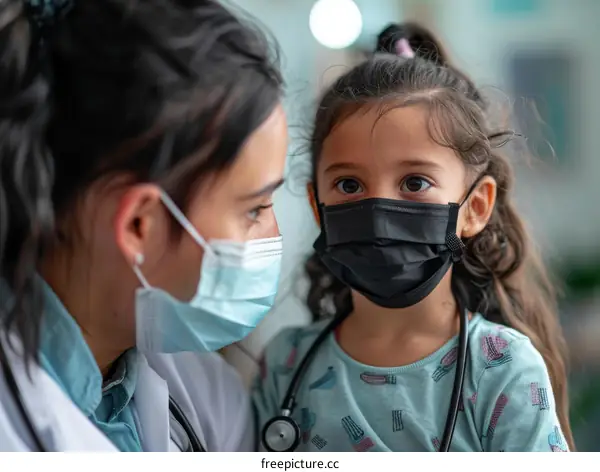 Doctor and patient in masks