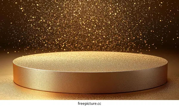 Luxury Gold Display Podium with Glitter Effect